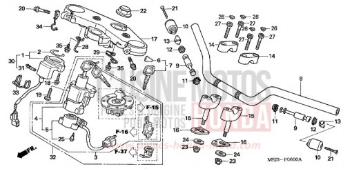 HANDLE PIPE/TOP BRIDGE CB1300SA5 de 2005
